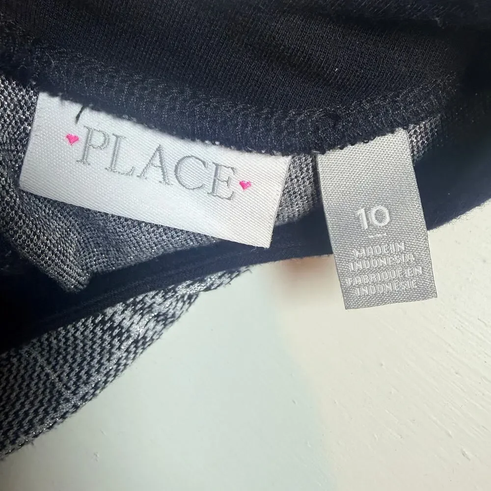 The Children's Place Girls Houndstooth Plaid Fit & Flare Dress Size 10 - Picture 8 of 8